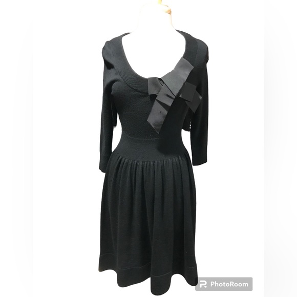 Kate Spade Black Wool.MIDI Sweater Dress - Picture 3 of 6